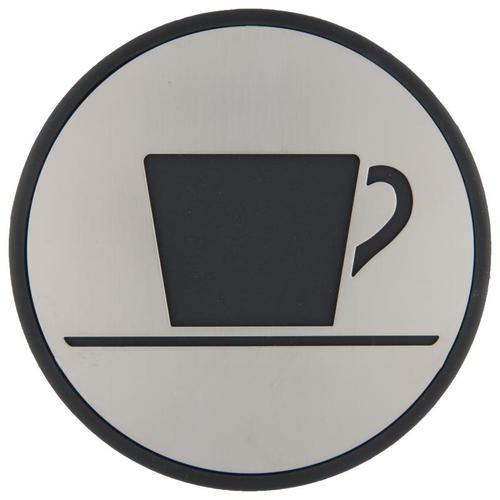 Знак дверной «Кафе» круглый 97х97 мм пластик цвет серебро