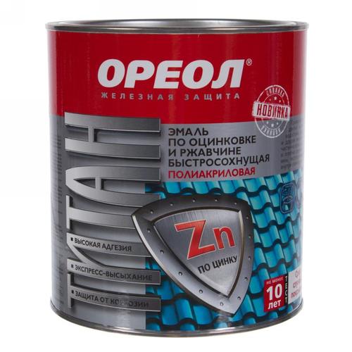 Эмаль по оцинковке и ржавчине синяя Ореол Титан 2.7 кг