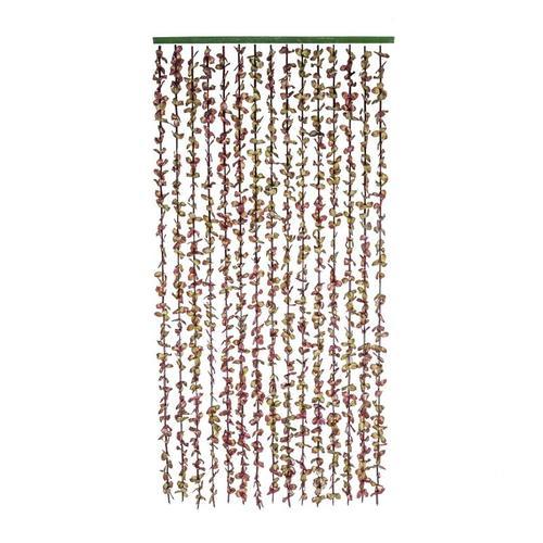 Занавеска «Бамбук с листвой» декоративная 90х180 см цвет красно-зелёный