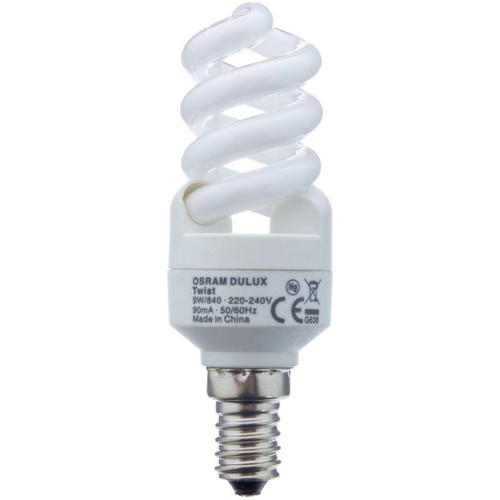Лампа энергосберегающая Osram E14 9 Вт 430 Лм свет холодный белый