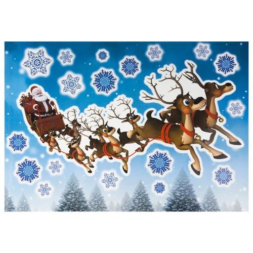 Наклейка «Санта на оленях» Декоретто XL