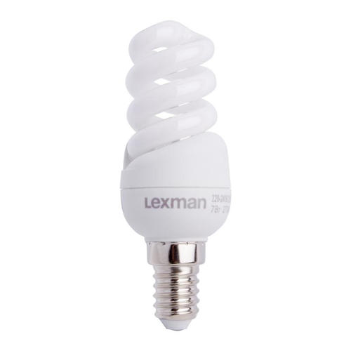 Лампа энергосберегающая Lexman спираль E14 7 Вт свет тёплый белый