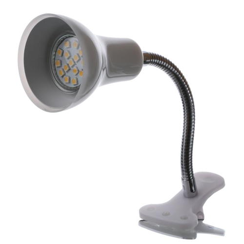 Настольная лампа Inspire Salta на прищепке 1xGU10, Ledx3 Вт, пластик/металл, цвет белый