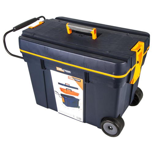 Ящик для инструмента Dexter на колесах, 620х420х370 мм, пластик, цвет синий/оранжевый