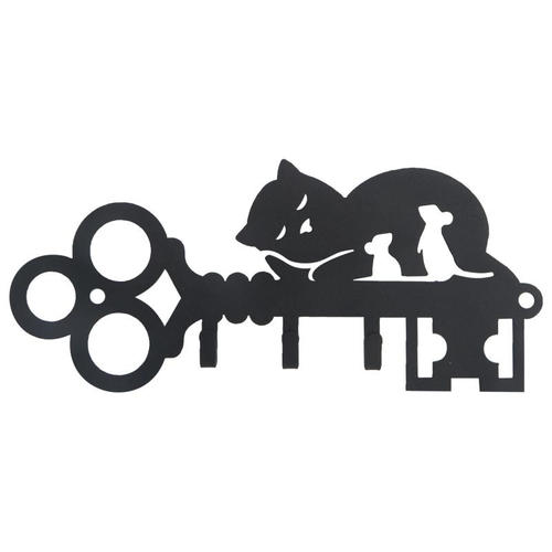 Ключница DuckandDog «Кот», 190х99х19 мм, сталь, цвет чёрный матовый