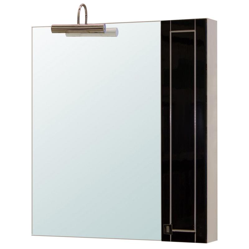 Шкаф зеркальный «Мерлин» 80 см цвет чёрный
