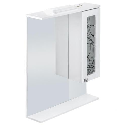 Шкаф зеркальный АСБ-Мебель «Альфа-Cristal», 65 см, ДСПМДФ, цвет белый