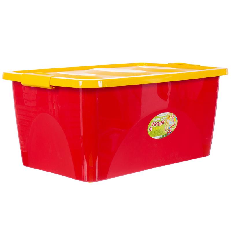 Ящик для игрушек 60x45x38 см, 44 л, цвет красно-жёлтый
