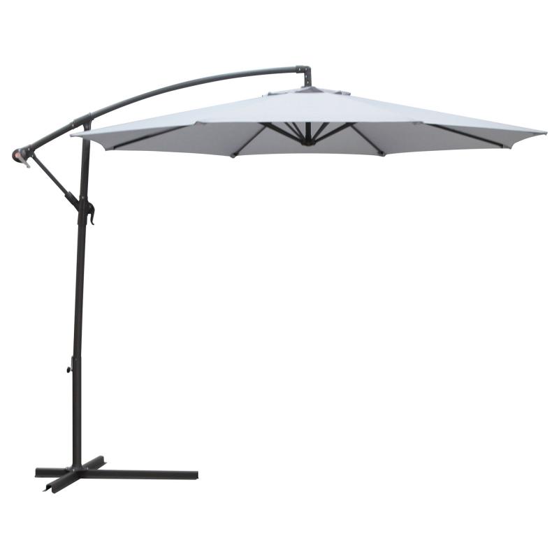 Зонт дачный 3 м серый подвесной на подставке, сталь
