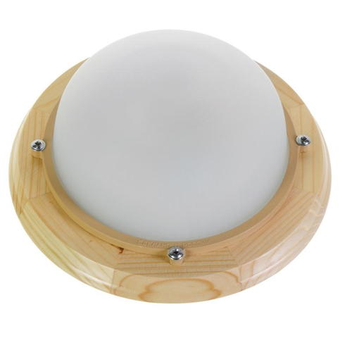 Светильник для сауны круглый 1xE27x60 Вт, цвет сосна, IP65