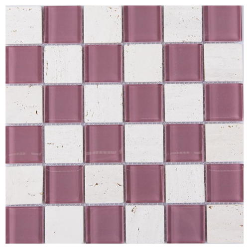 Мозаика Artens, 30х30 см, стекло, цвет розовый