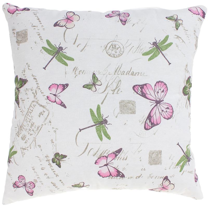 Подушка декоративная «Бабочки» 40х40 см цвет розовый