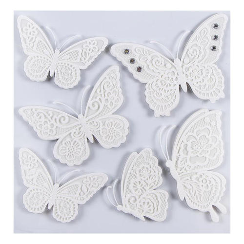 Наклейка 3D «Белые бабочки» СВА 1402
