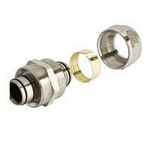 Соединитель обжимной Valtec, 32-20 мм, никелированная латунь