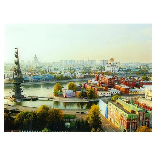 Постер на стекле 47х64 см «Вид на Москву»