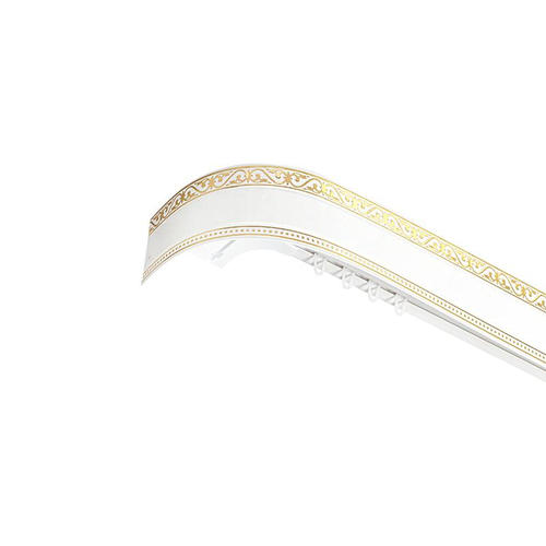 Карниз шинный трехрядный «Монарх» в наборе 200 см пластик цвет белый глянец