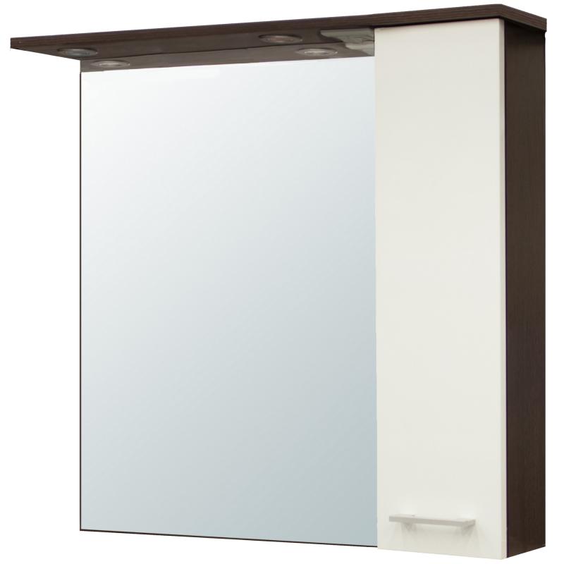 Шкаф зеркальный «Равенна» 80 см цвет венге