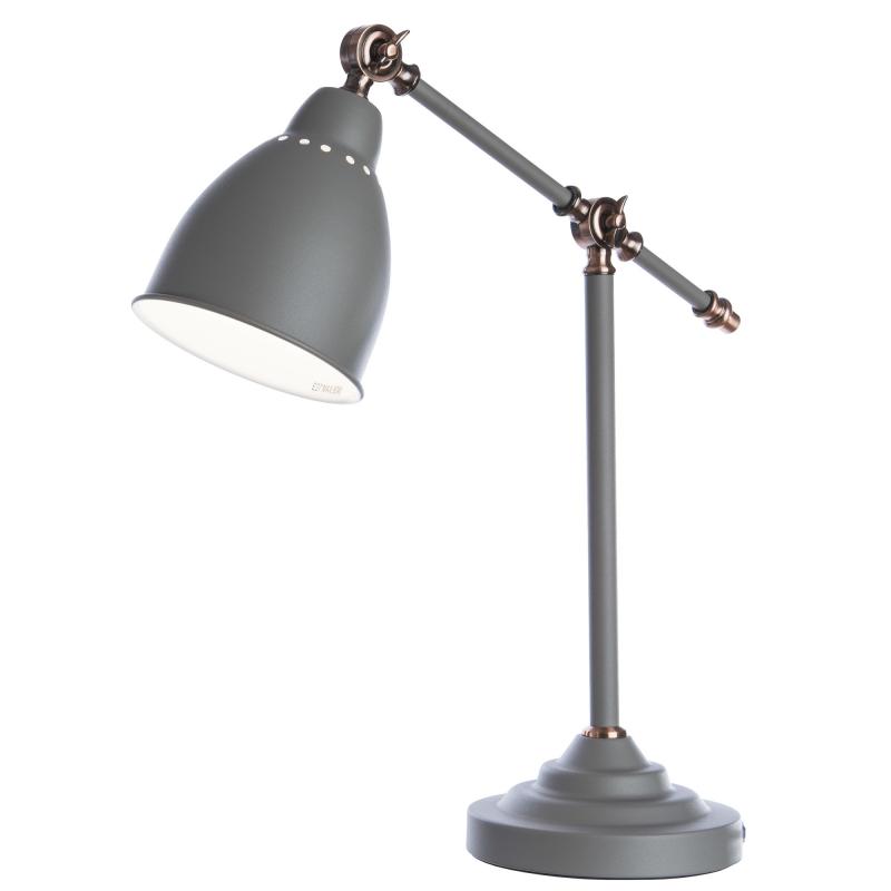 Настольная лампа Braccio 1xE27x60 Вт, цвет серый матовый