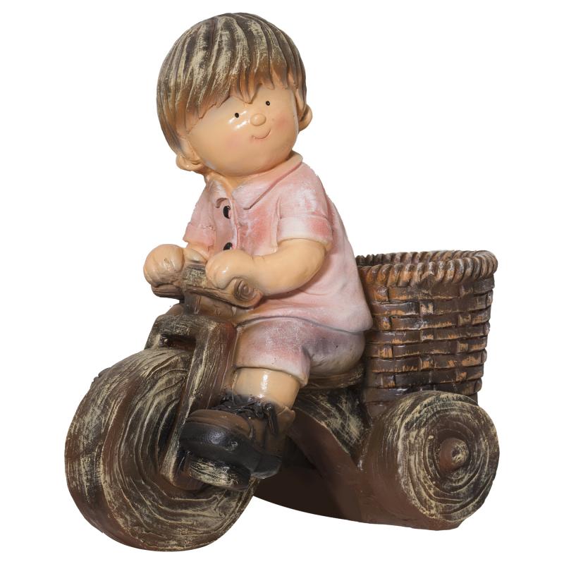 Фигура садовая «Мальчик на велосипеде» высота 42 см