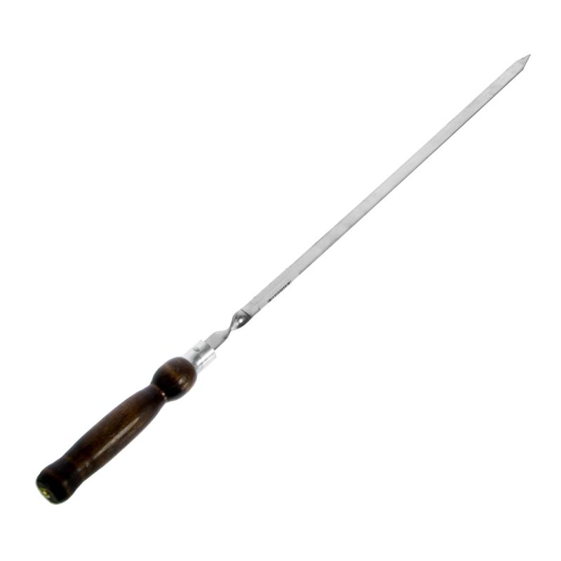 Шампур металлический 45 см, с деревянной ручкой