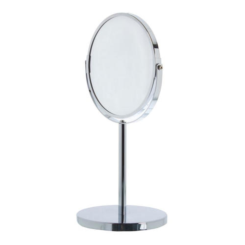 Зеркало косметическое настольное увеличительное, хром, 17 см