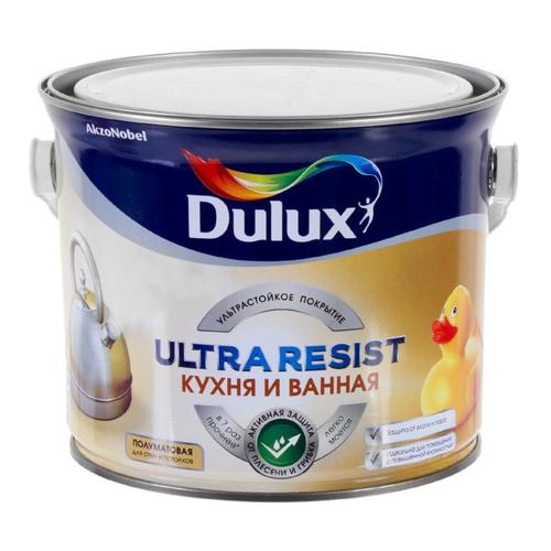 Краска для кухни и ванной комнаты Dulux, полуматовая, база BW, 2,5 л