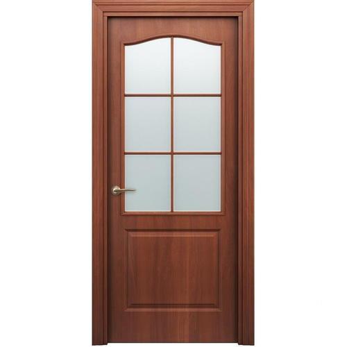 Дверь межкомнатная остеклённая Палитра 70x200 см, ламинация, цвет итальянский орех