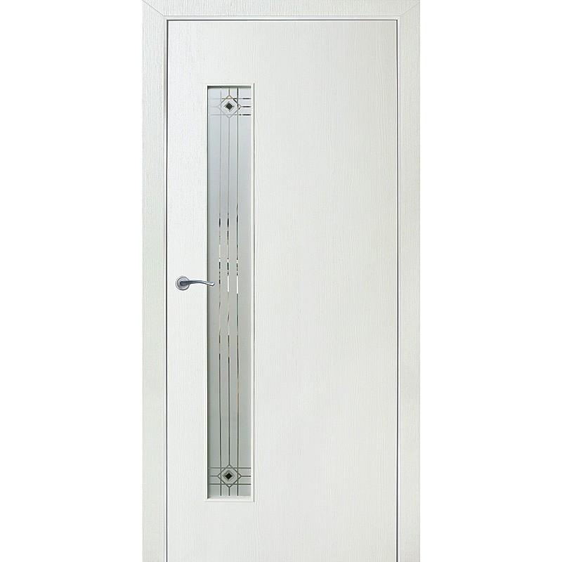 Дверь межкомнатная остеклённая Стандарт 90x200 см, ламинация, цвет бьянко 3D