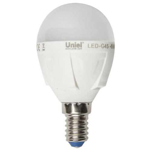 Лампа светодиодная диммируемая Uniel шар E14 6 Вт 600 Лм свет холодный белый