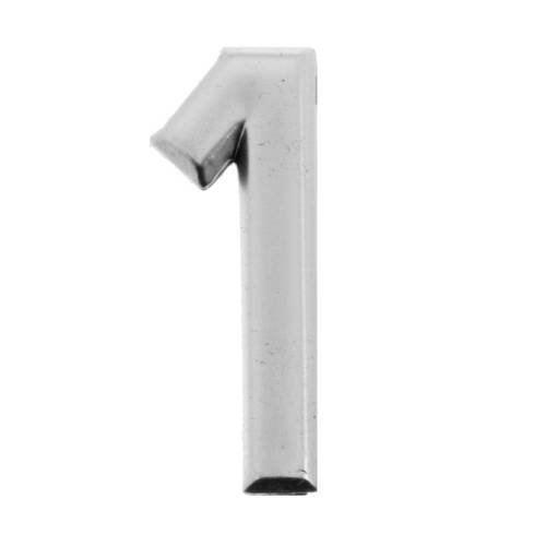 Цифра «1» самоклеящаяся 40х32 мм пластик цвет матовое серебро