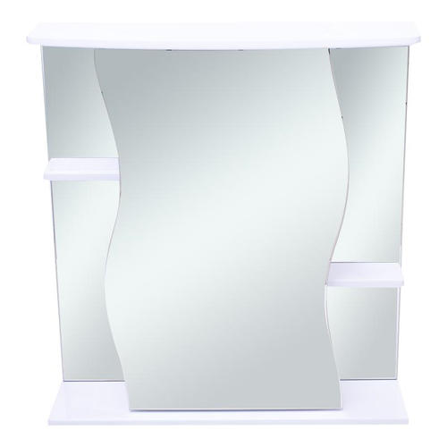 Шкаф зеркальный «Волна» 70 см цвет белый