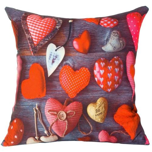 Подушка декоративная «День Всех Влюбленных-8» 40х40 см цвет серо-красный