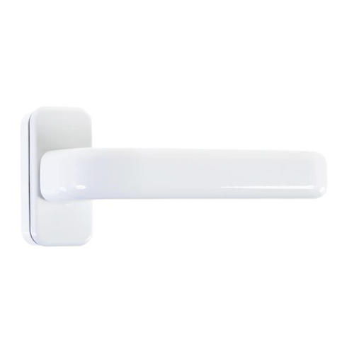 Ручки дверные на розетке Apecs H-0931-W для пластиковой двери, алюминий, цвет белый