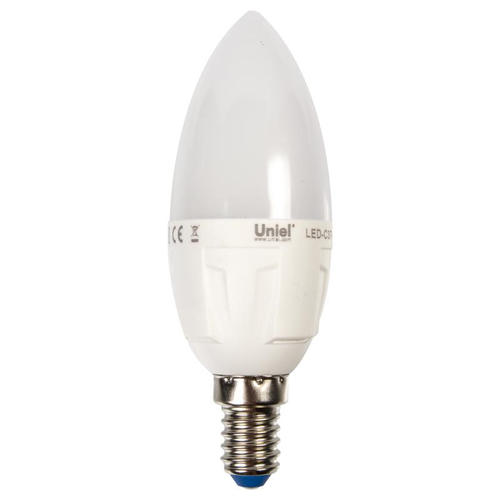 Лампа светодиодная диммируемая Uniel свеча E14 6 Вт 560 Лм свет холодный белый