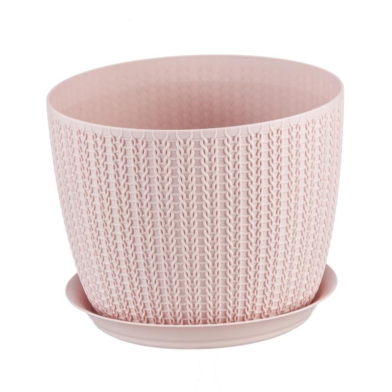 Кашпо Idea Вязание ø21 h16.5 см v4.5 л пластик розовый