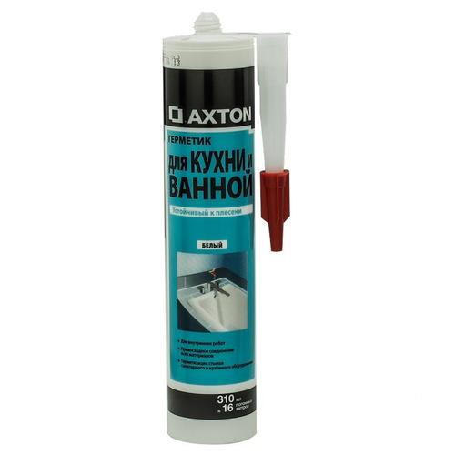 Герметик силиконовый Axton для кухни и ванной уксусный, белый