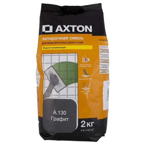 Затирка цементная Axton А.130 2 кг цвет графит