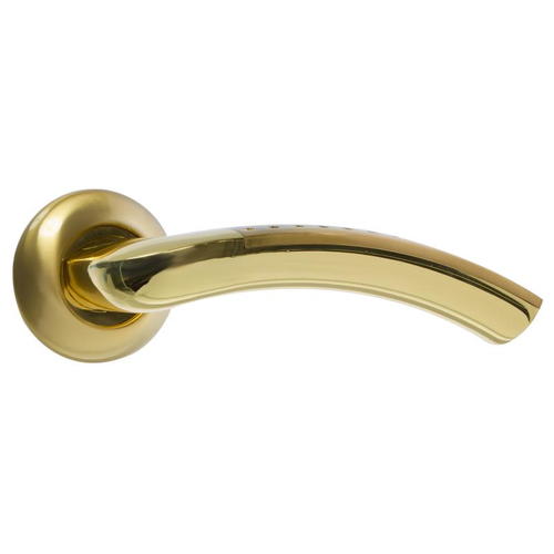 Ручки дверные на розетке Inspire F0130, цинк, цвет матовоеглянцевое золото