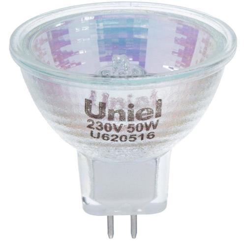Лампа галогенная Uniel GU5.3 50 Вт свет тёплый белый