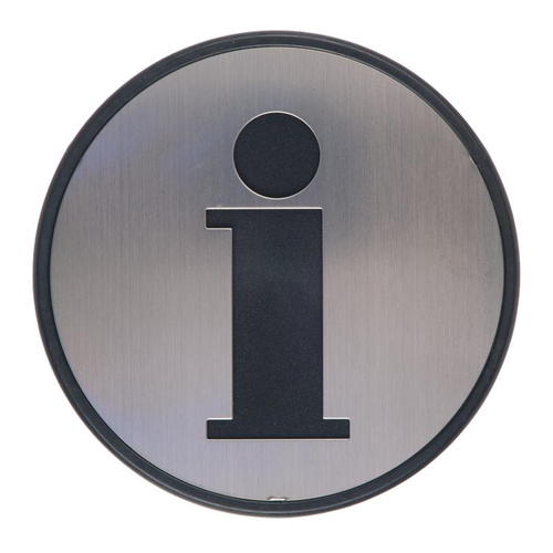 Знак дверной «Инфо» круглый 97х97 мм пластик цвет серебро