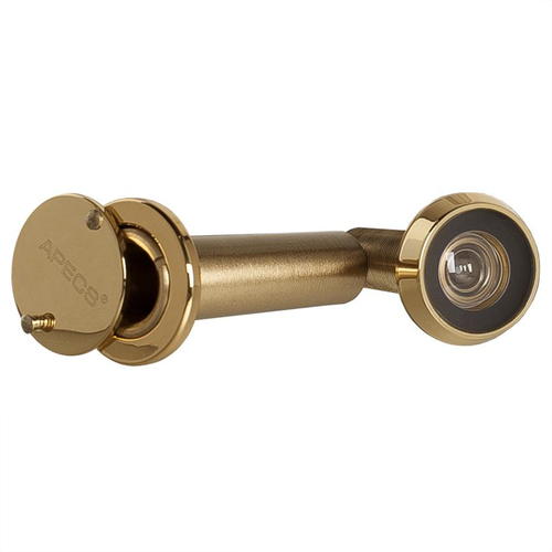 Глазок дверной Apecs 3016, 16х70-110 мм, латуньпластик, цвет золото