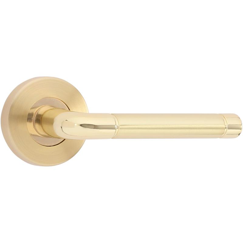 Ручки дверные на розетке ASS-6329 цвет золото