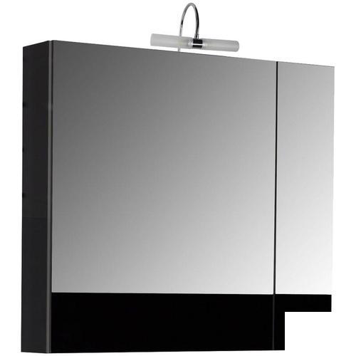 Шкаф зеркальный «Равенна», 75 см, ЛДСПакрил, цвет чёрный