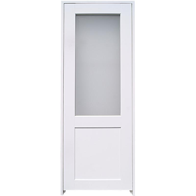 Блок дверной остеклённый с замком и петлями в комплекте Акваплюс 90x200 см ПВХ