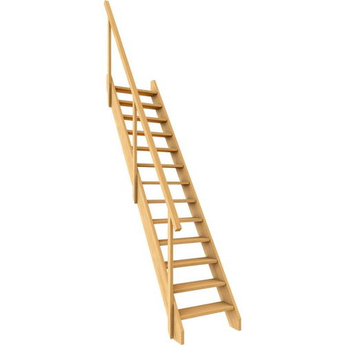 Лестница стационарная деревянная с поручнем ЛМ-02
