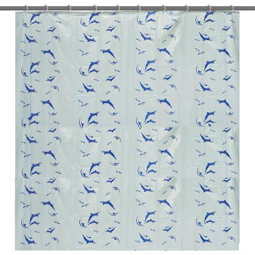 Штора для ванной комнаты «Дельфины» 180х180 см цвет голубой