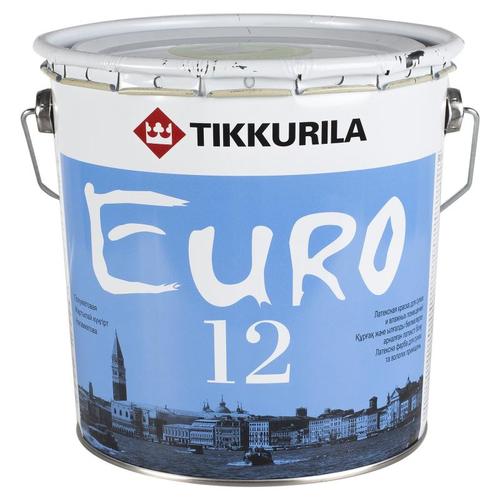 Краска для стен и потолков белая Tikkurila Euro-12 2.7 л