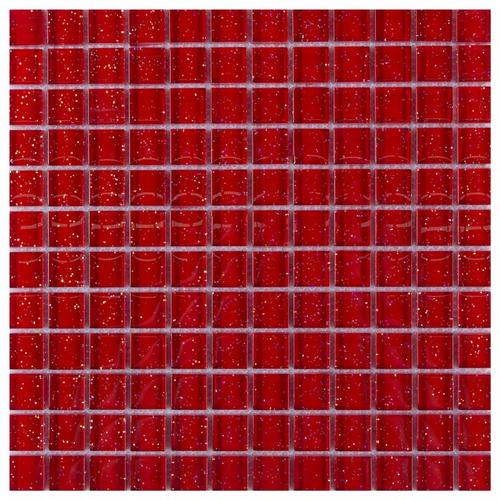 Мозаика стеклянная Artens, красная, 300х300х8 мм