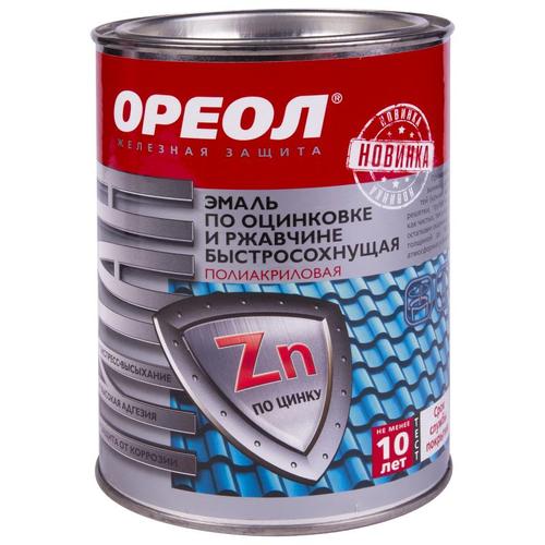Эмаль по оцинковке и ржавчине серая Ореол Титан 0.9 кг