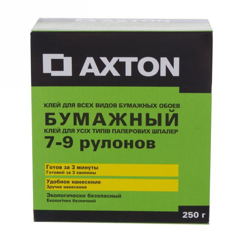 Клей для бумажных обоев Axton 250 г 35-45 м2 7-9 рулонов